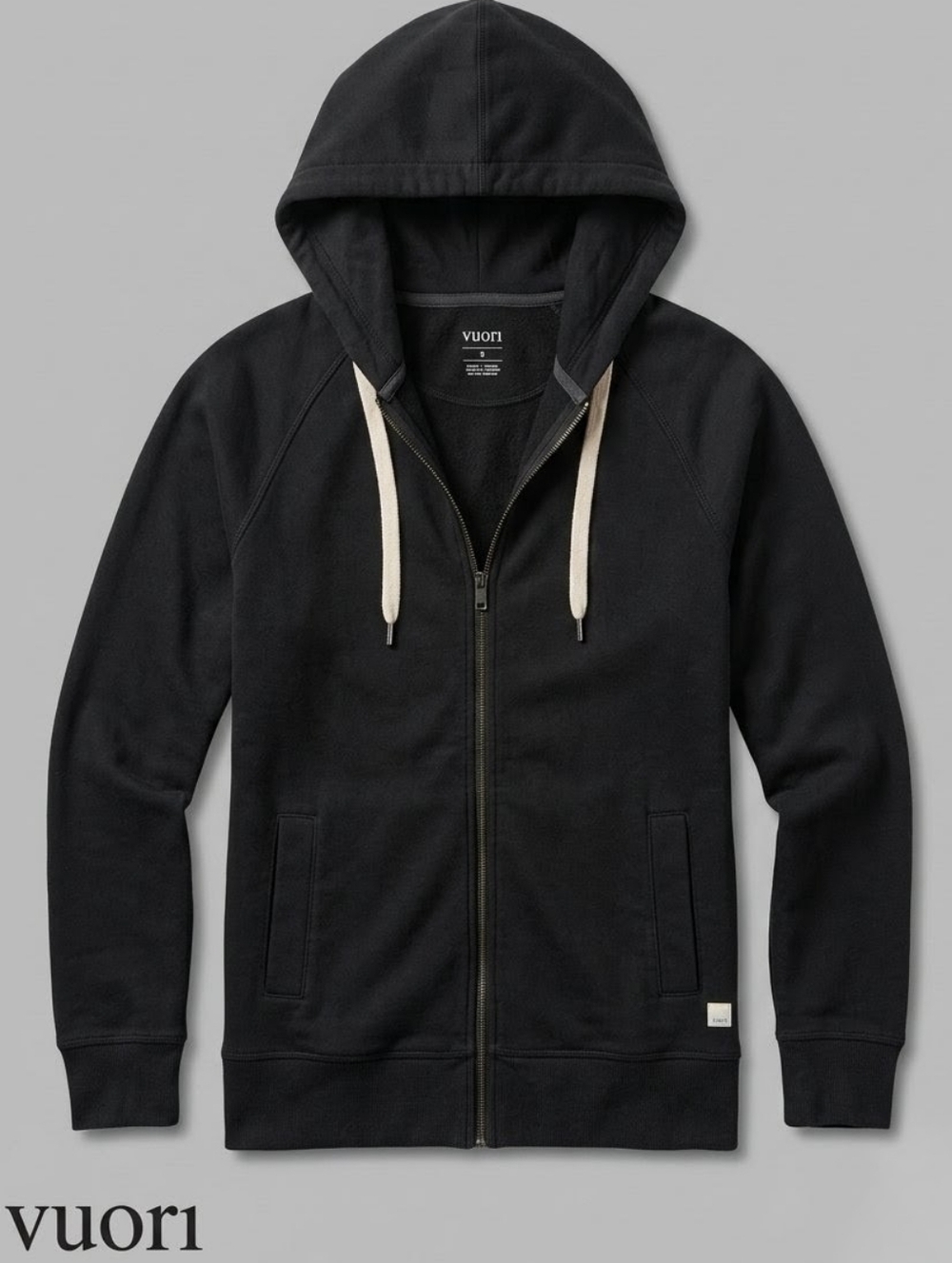 Vuori Restoration Hoodie Black Oversized XS Small Heavyweight Organic Cotton